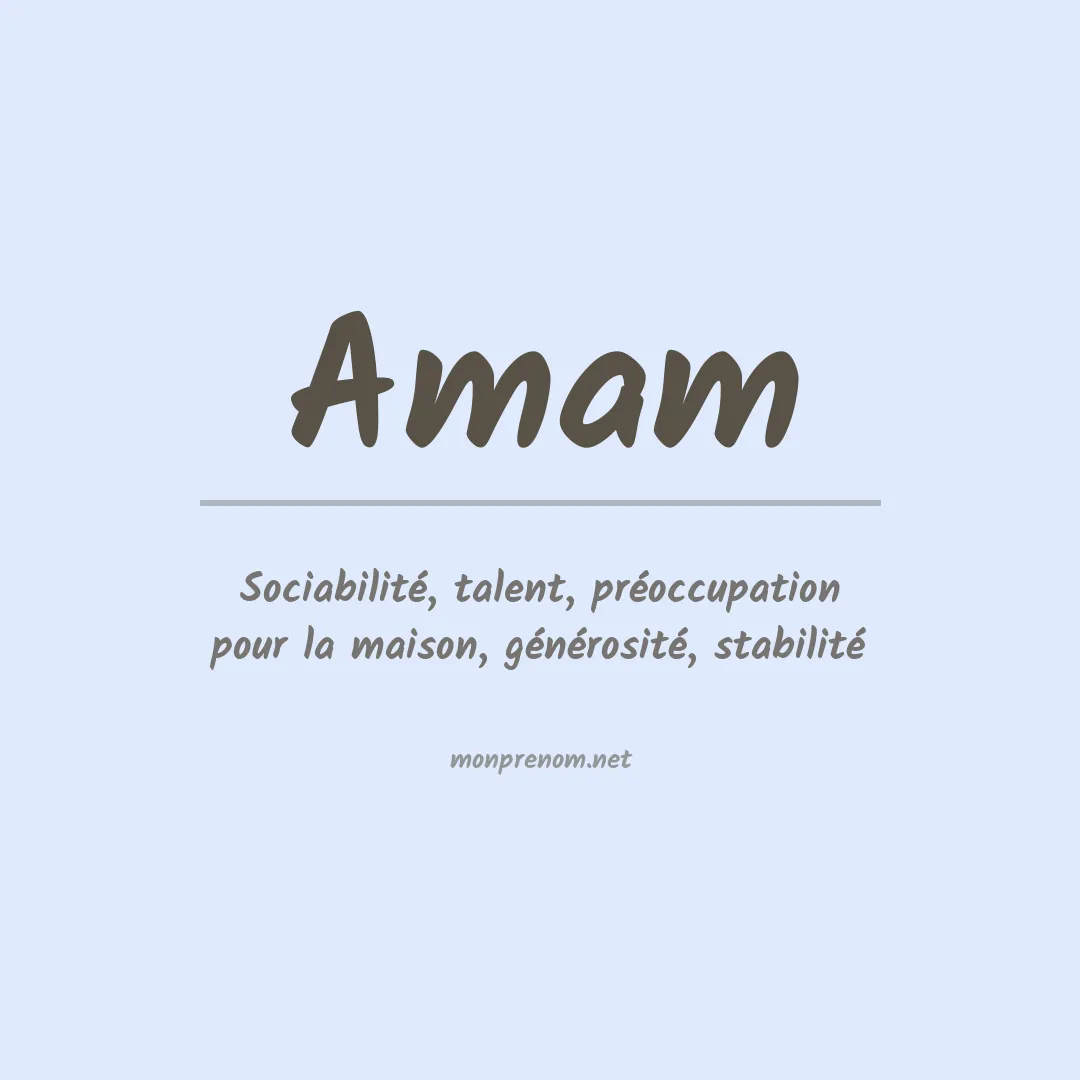 Signification du prénom Amam