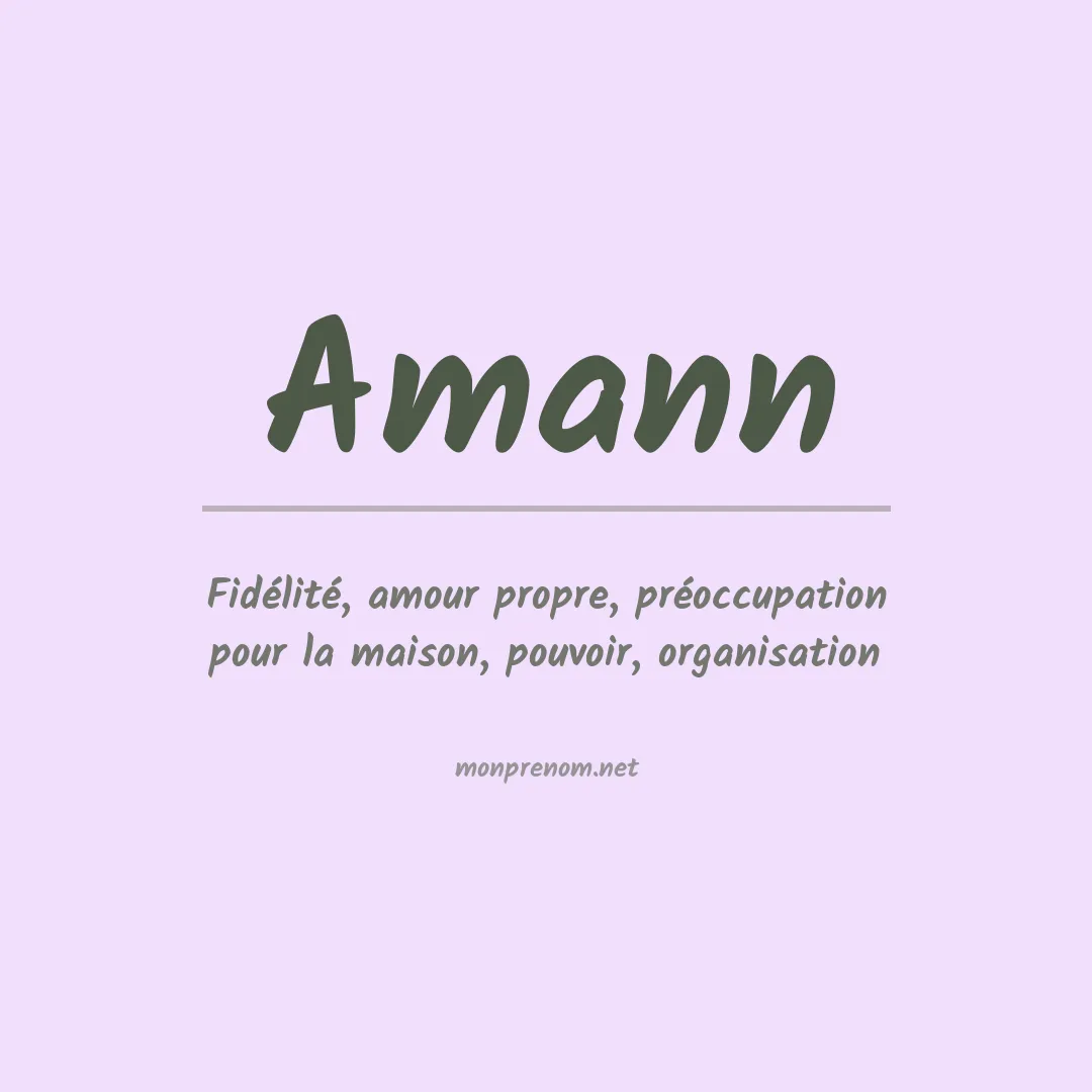 Prénom Amann