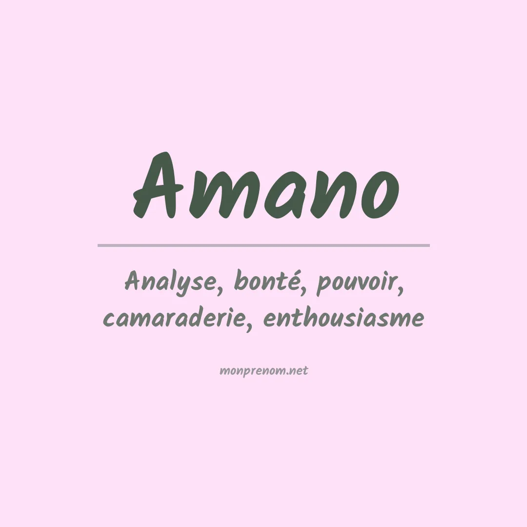 Prénom Amano