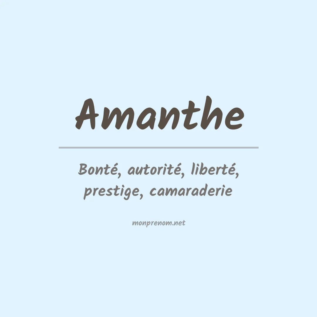 Signification du prénom Amanthe