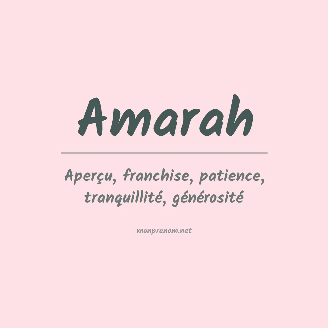 Signification du prénom Amarah