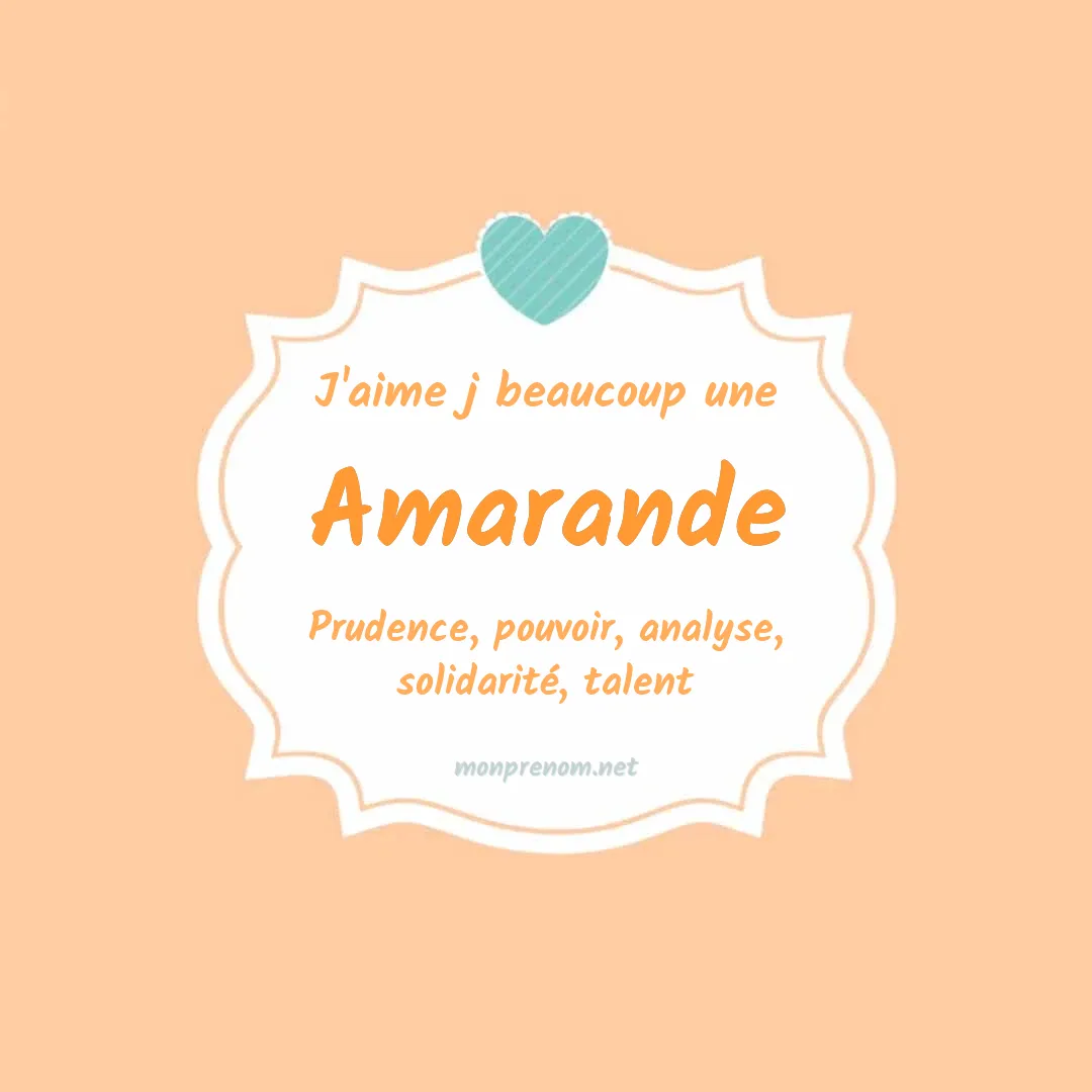 J'aime beaucoup Amarande