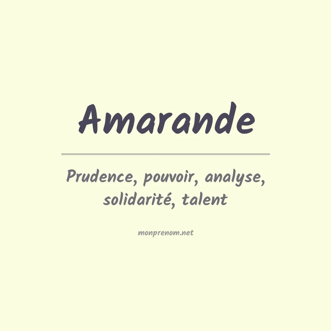 Prénom Amarande