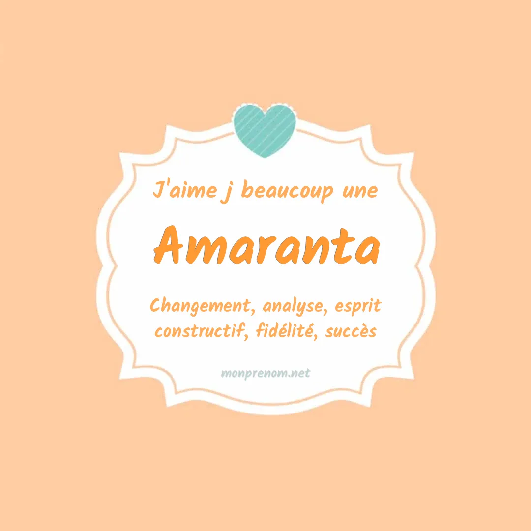 J'aime beaucoup Amaranta