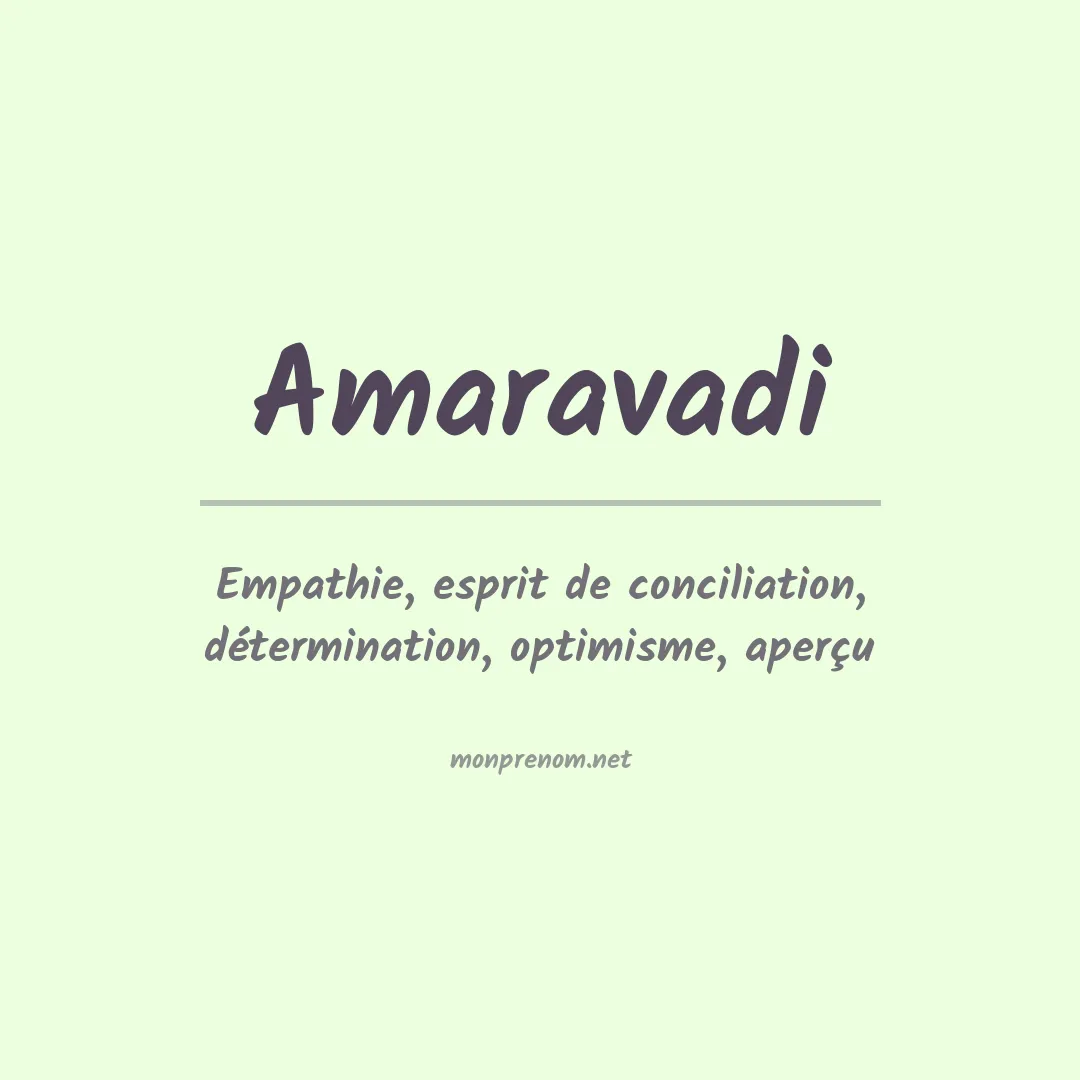 Signification du prénom Amaravadi
