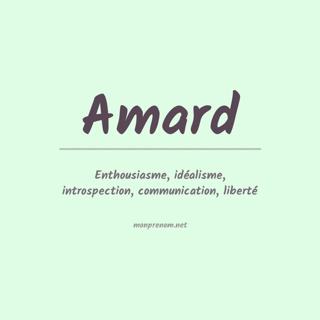 Signification du prénom Amard