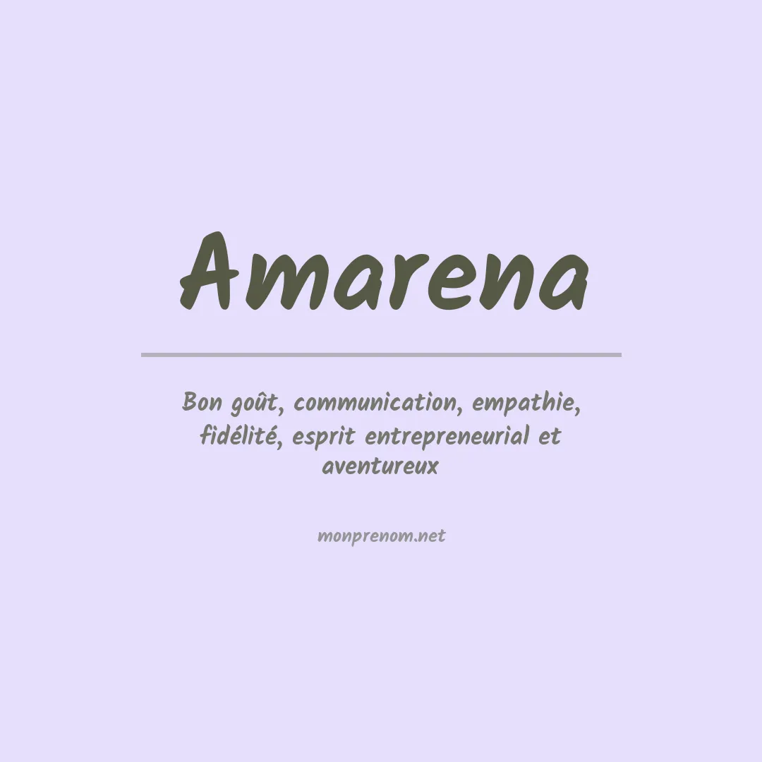 Signification du prénom Amarena