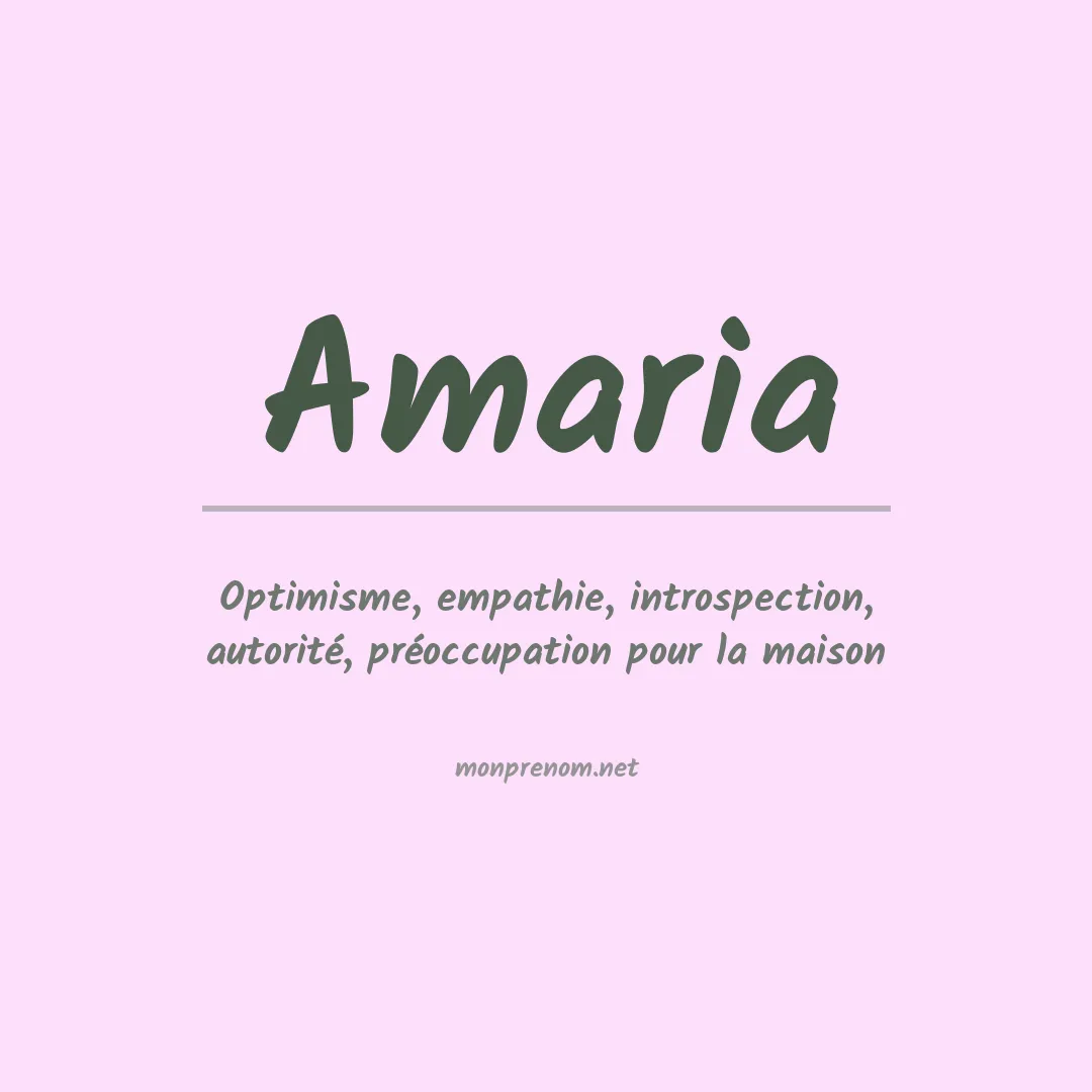 Prénom Amaria