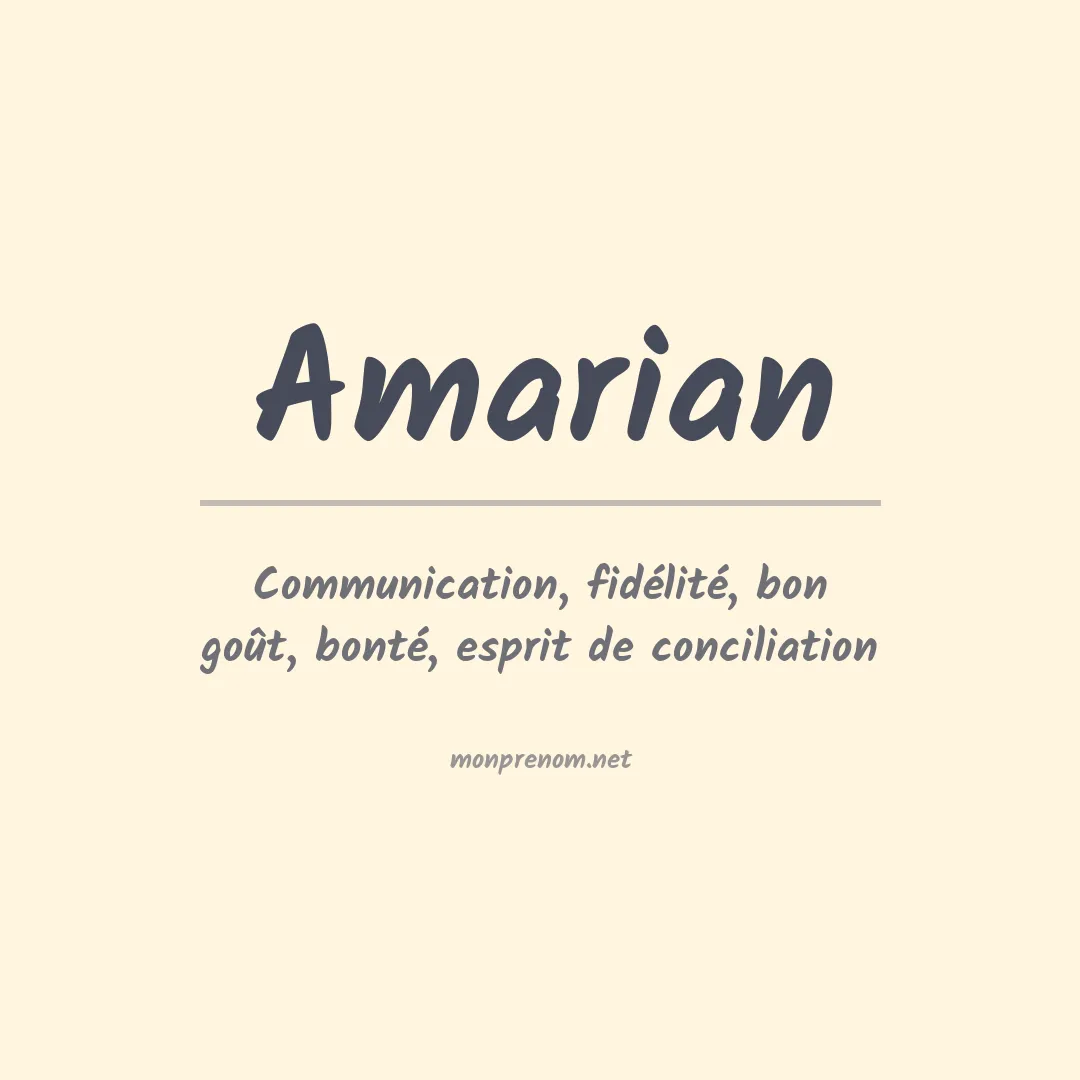 Signification du prénom Amarian