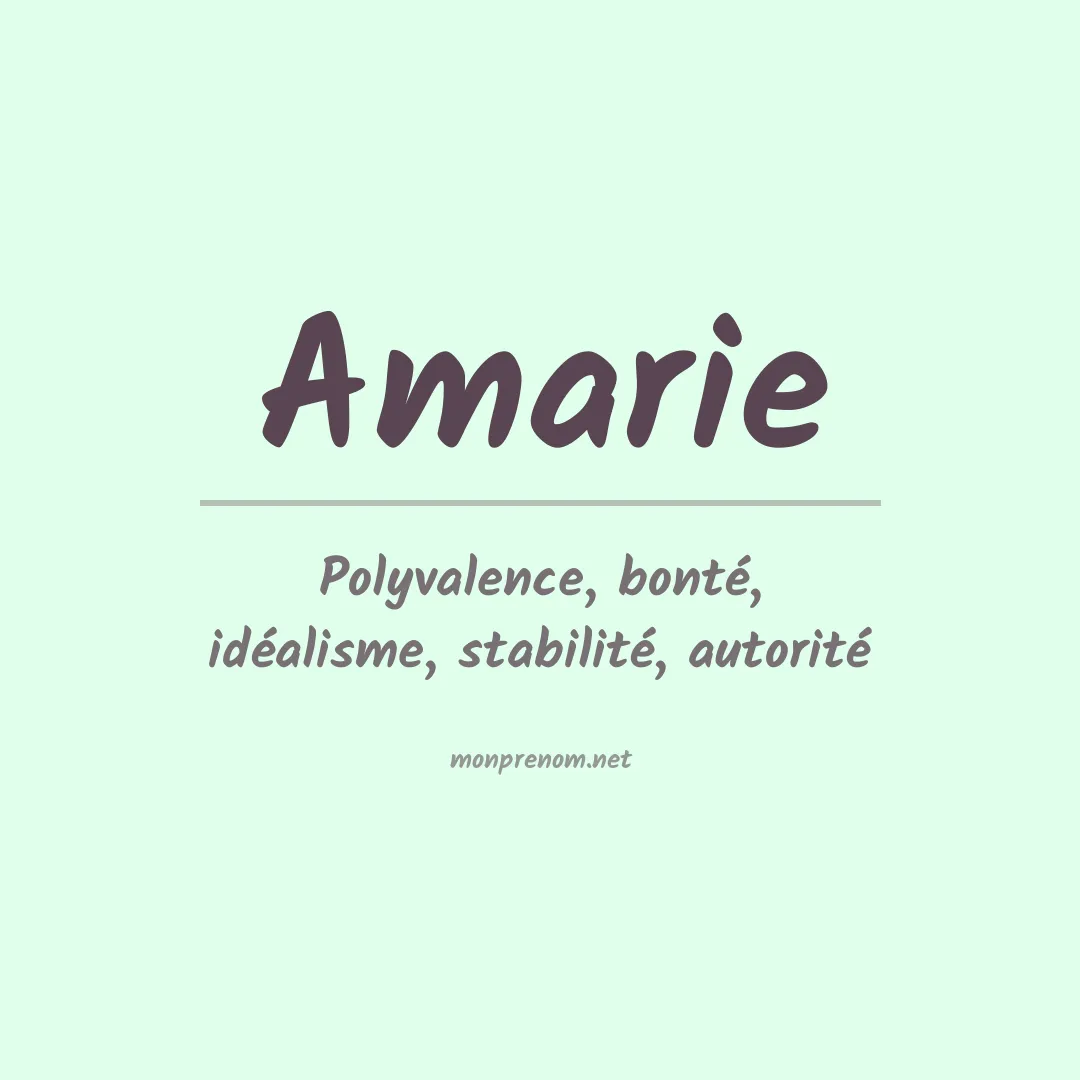 Signification du prénom Amarie