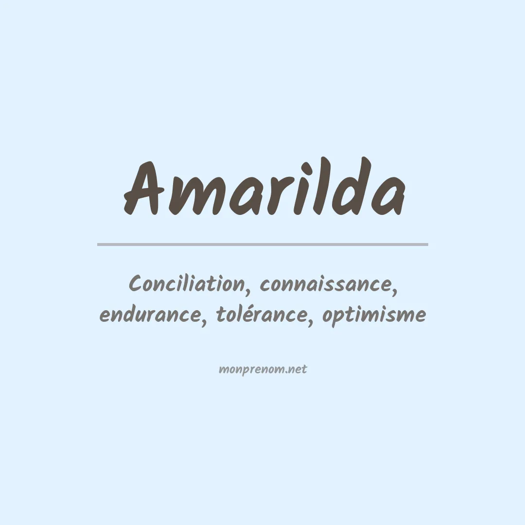Signification du prénom Amarilda
