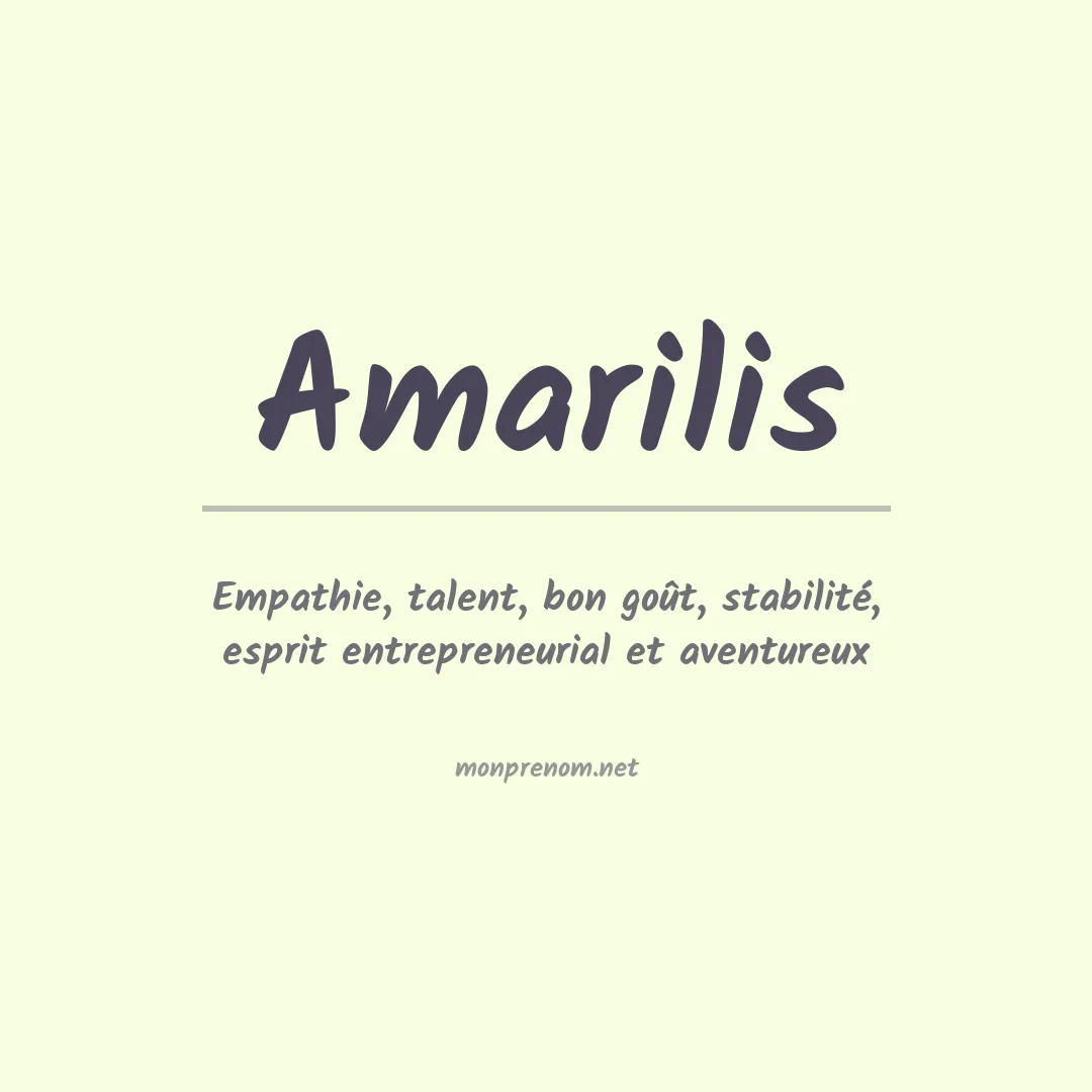 Signification du prénom Amarilis
