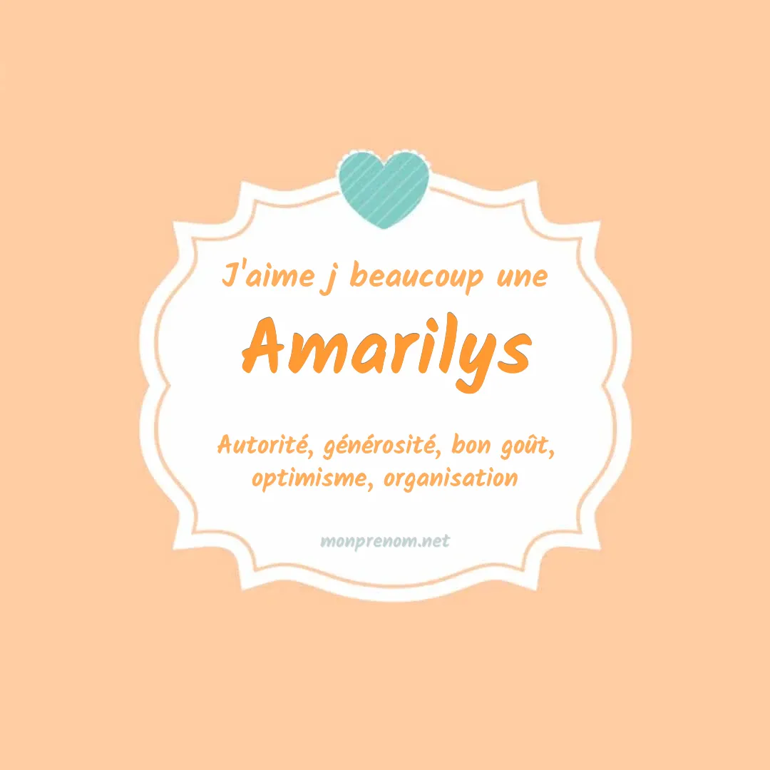 J'aime beaucoup Amarilys