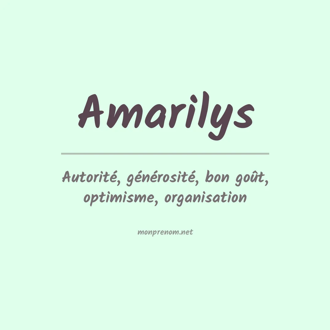 Signification du prénom Amarilys