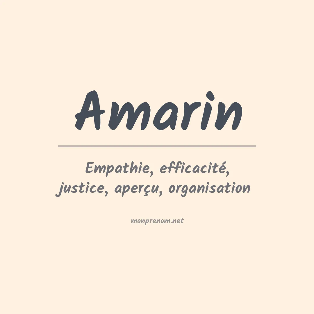 Signification du prénom Amarin