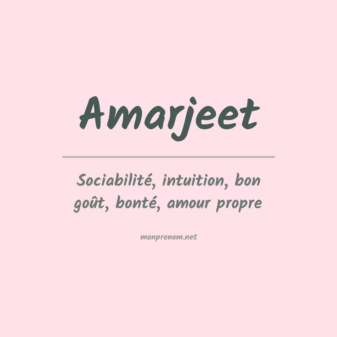 Signification du prénom Amarjeet