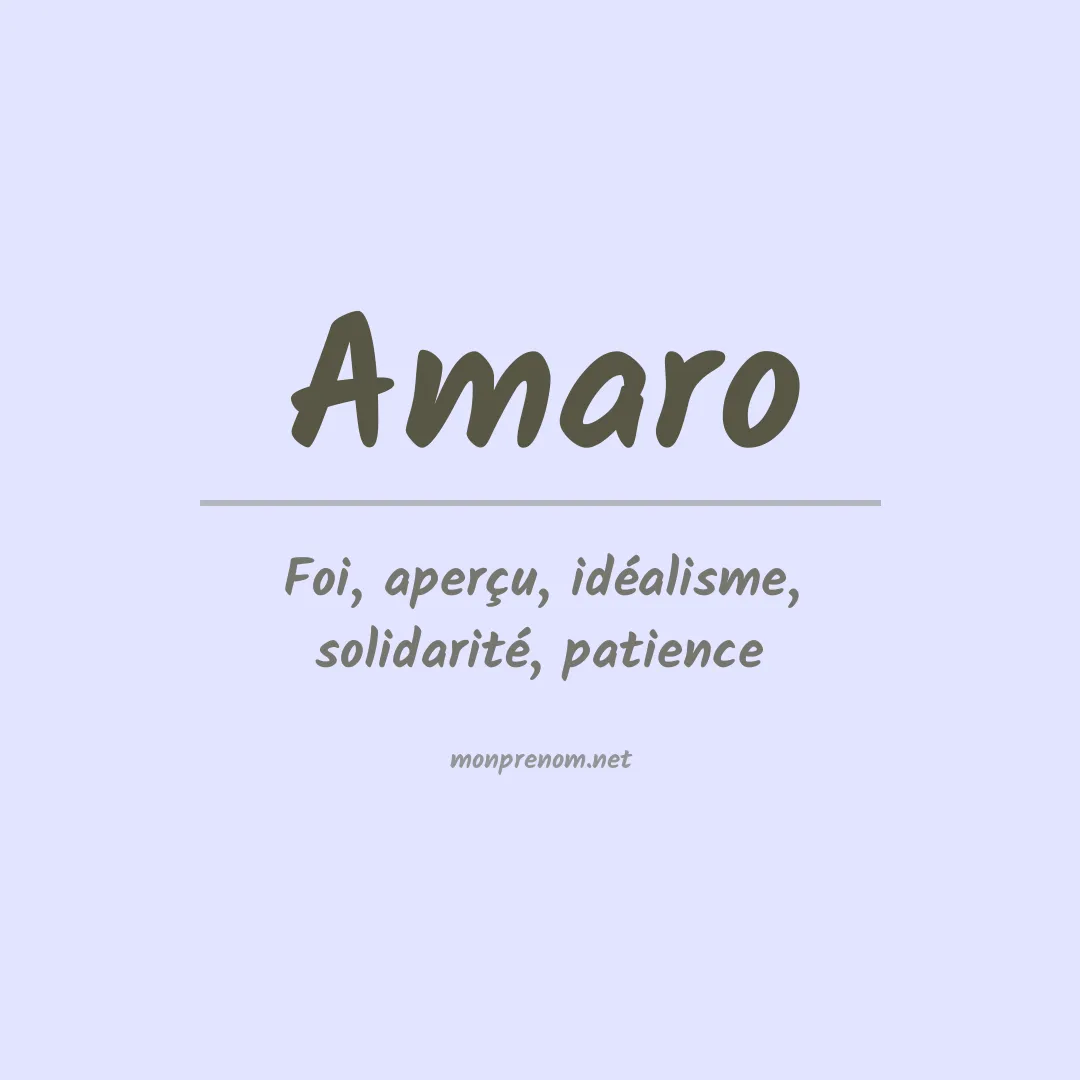 Prénom Amaro