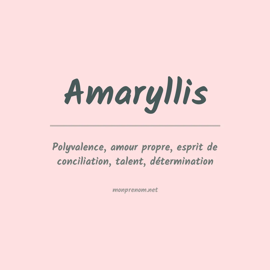Signification du prénom Amaryllis