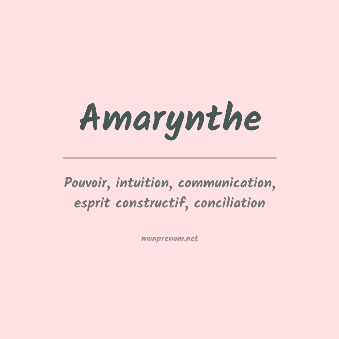 Signification du prénom Amarynthe
