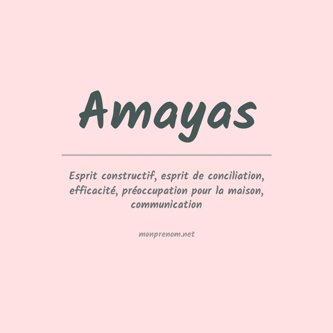 Signification du prénom Amayas