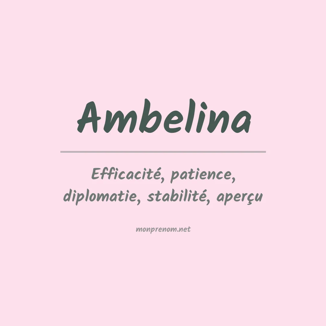 Signification du prénom Ambelina
