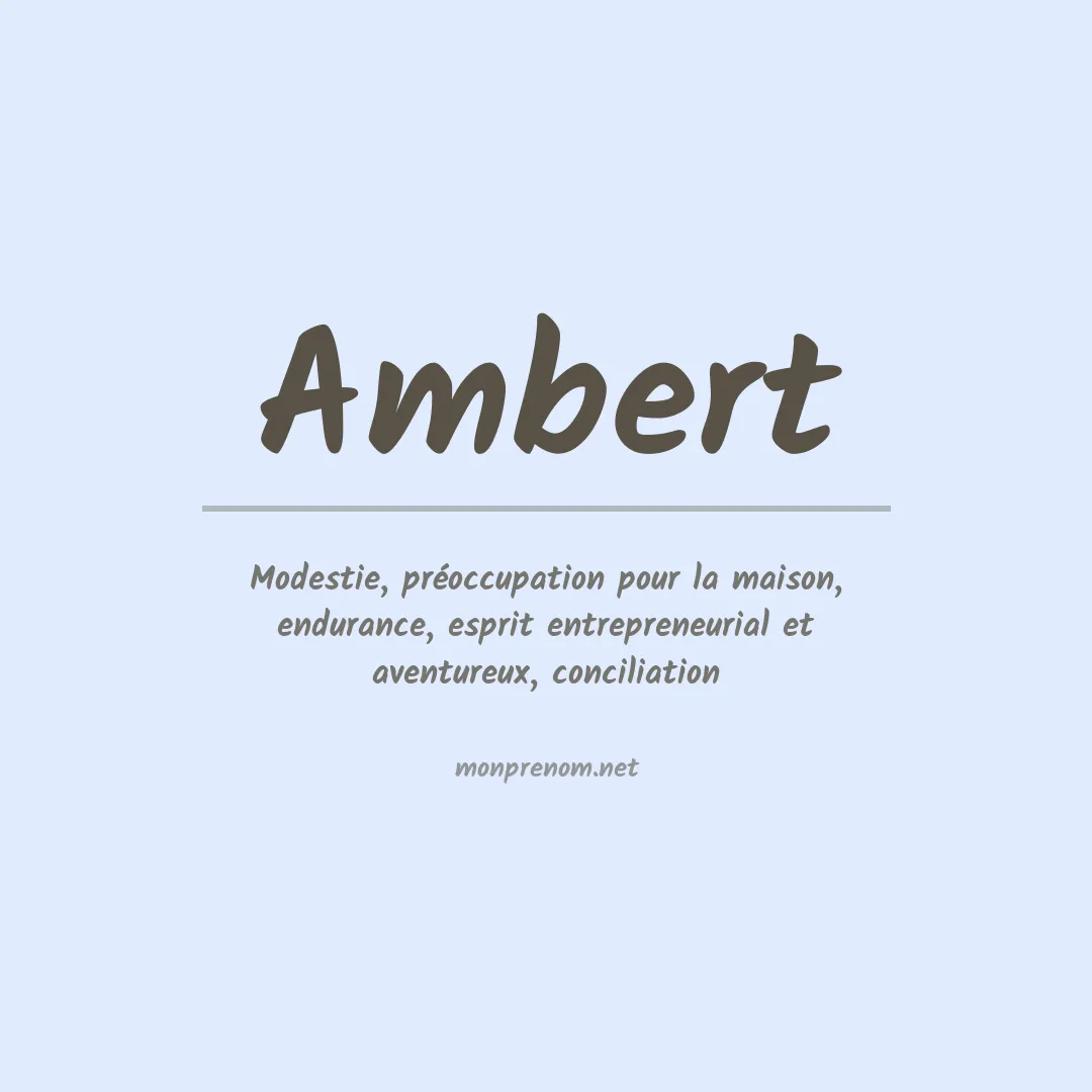 Signification du prénom Ambert