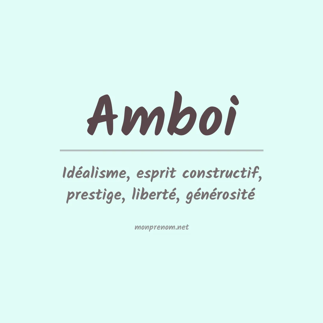 Prénom Amboi