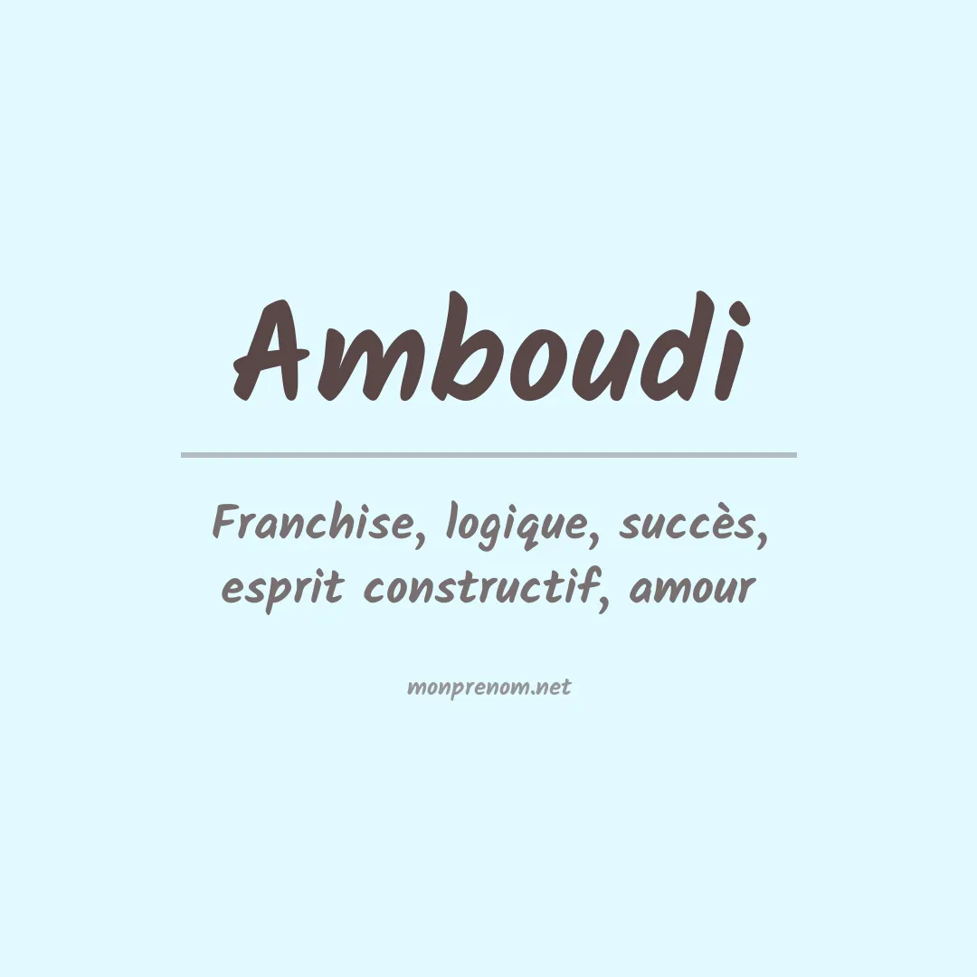 Prénom Amboudi