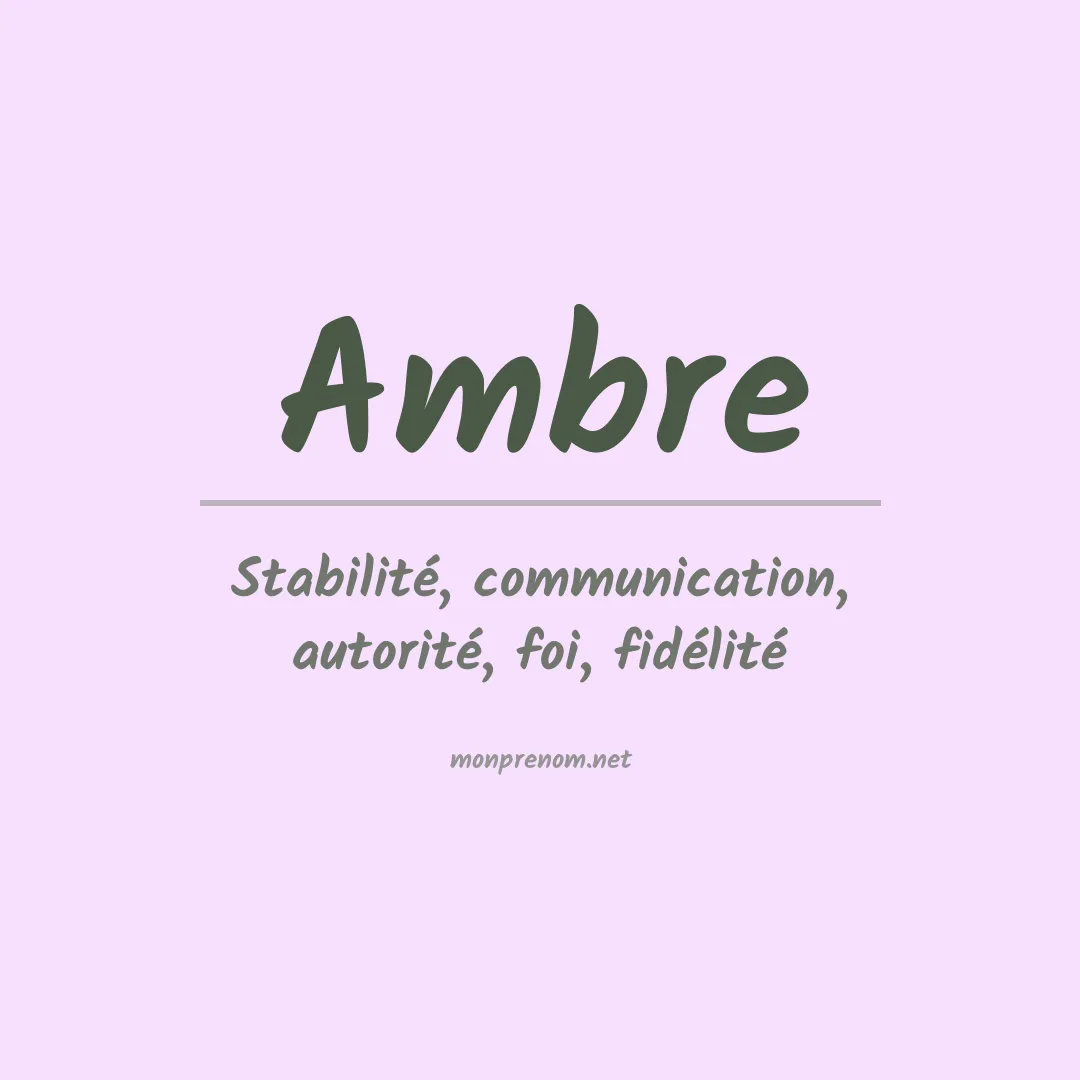 Signification du prénom Ambre