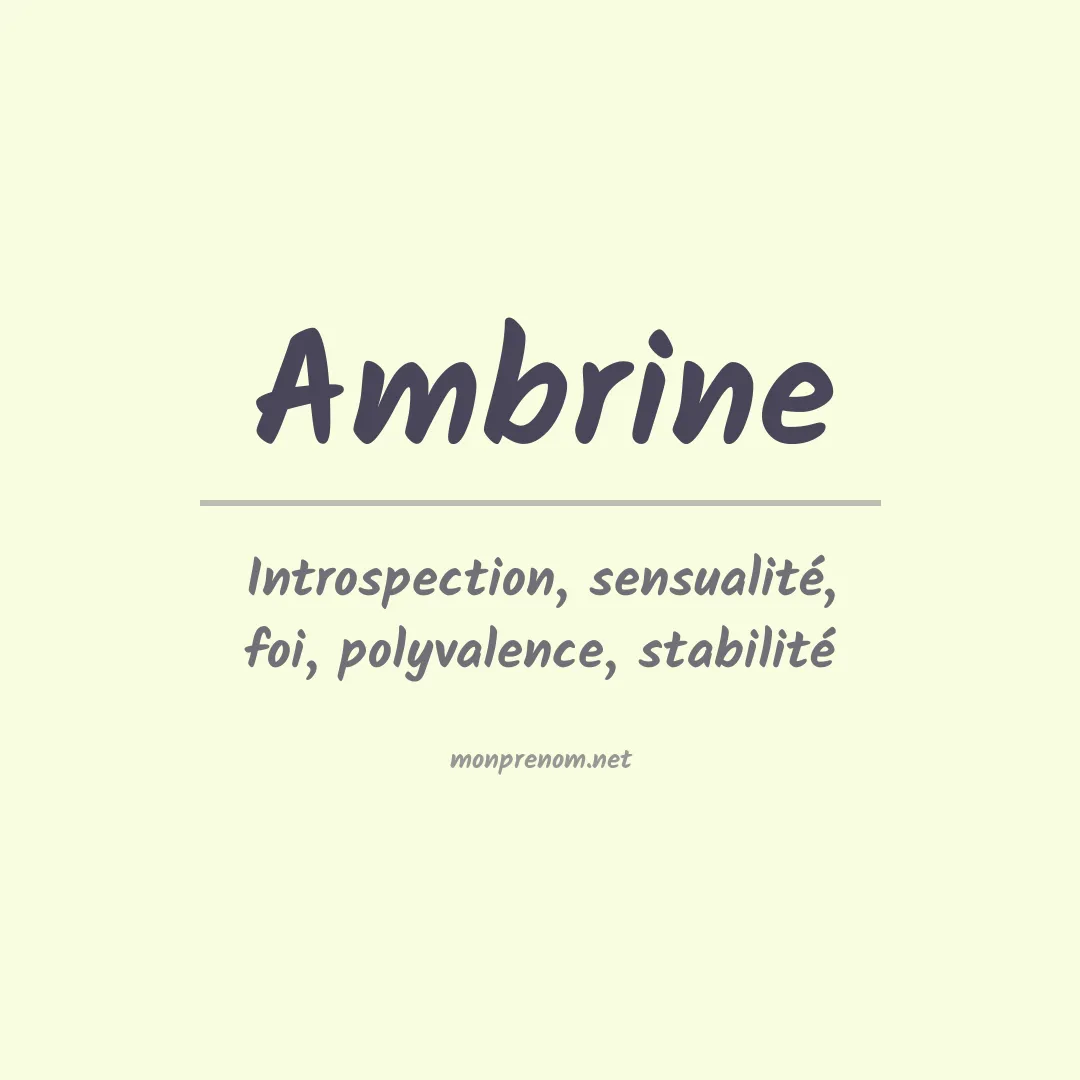 Prénom Ambrine