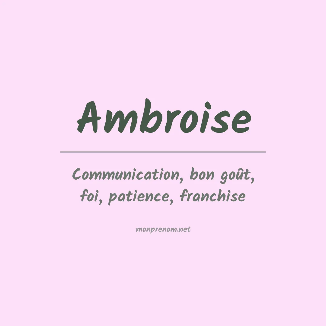 Prénom Ambroise