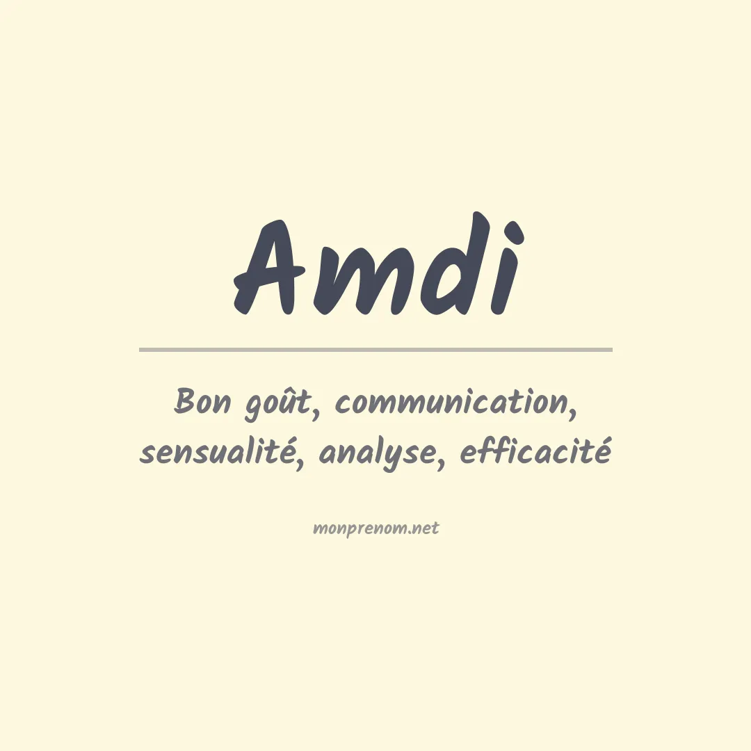 Signification du prénom Amdi