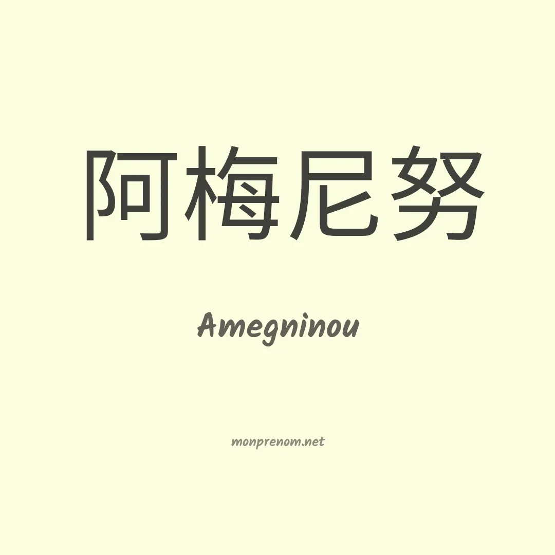 Amegninou en chinois