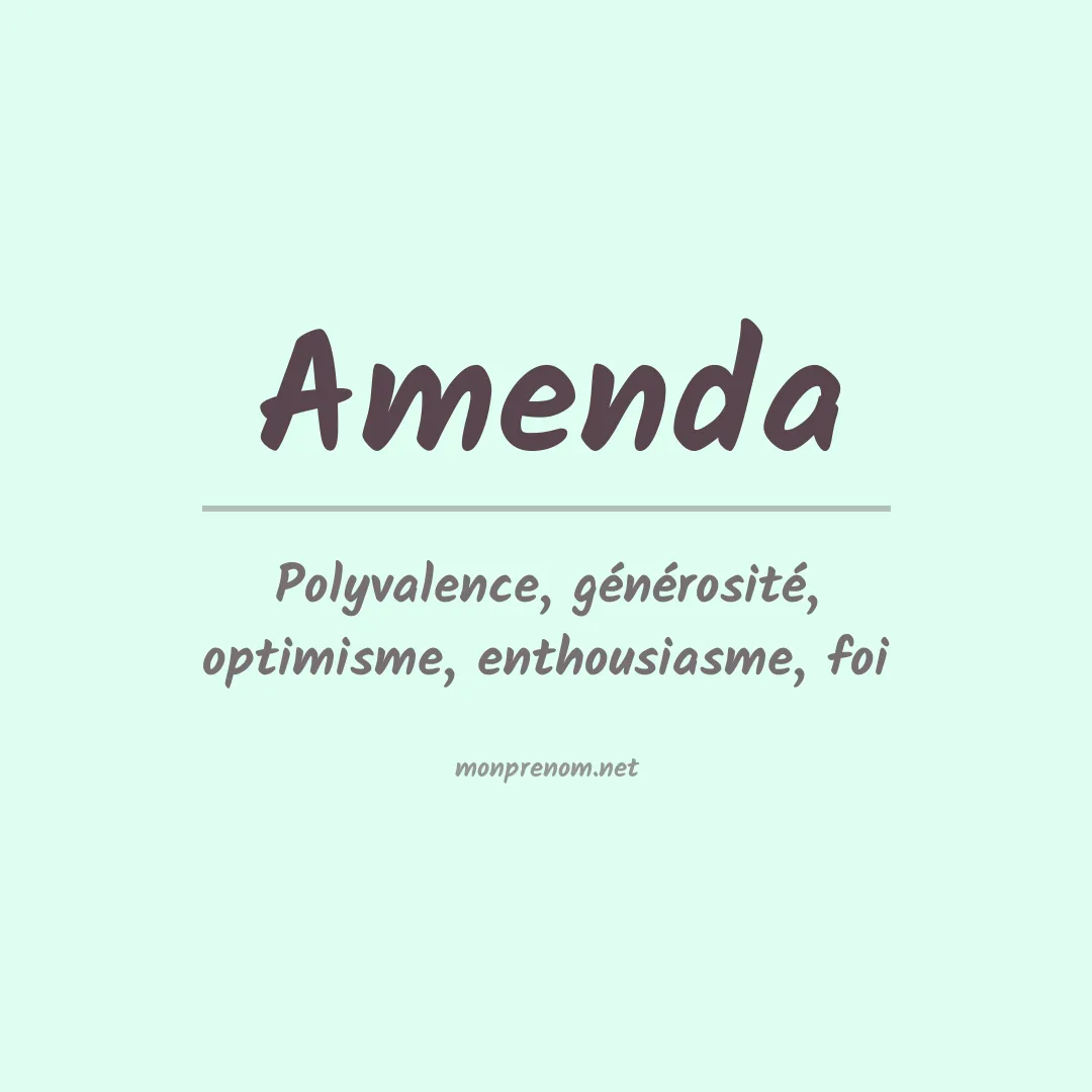 Signification du prénom Amenda