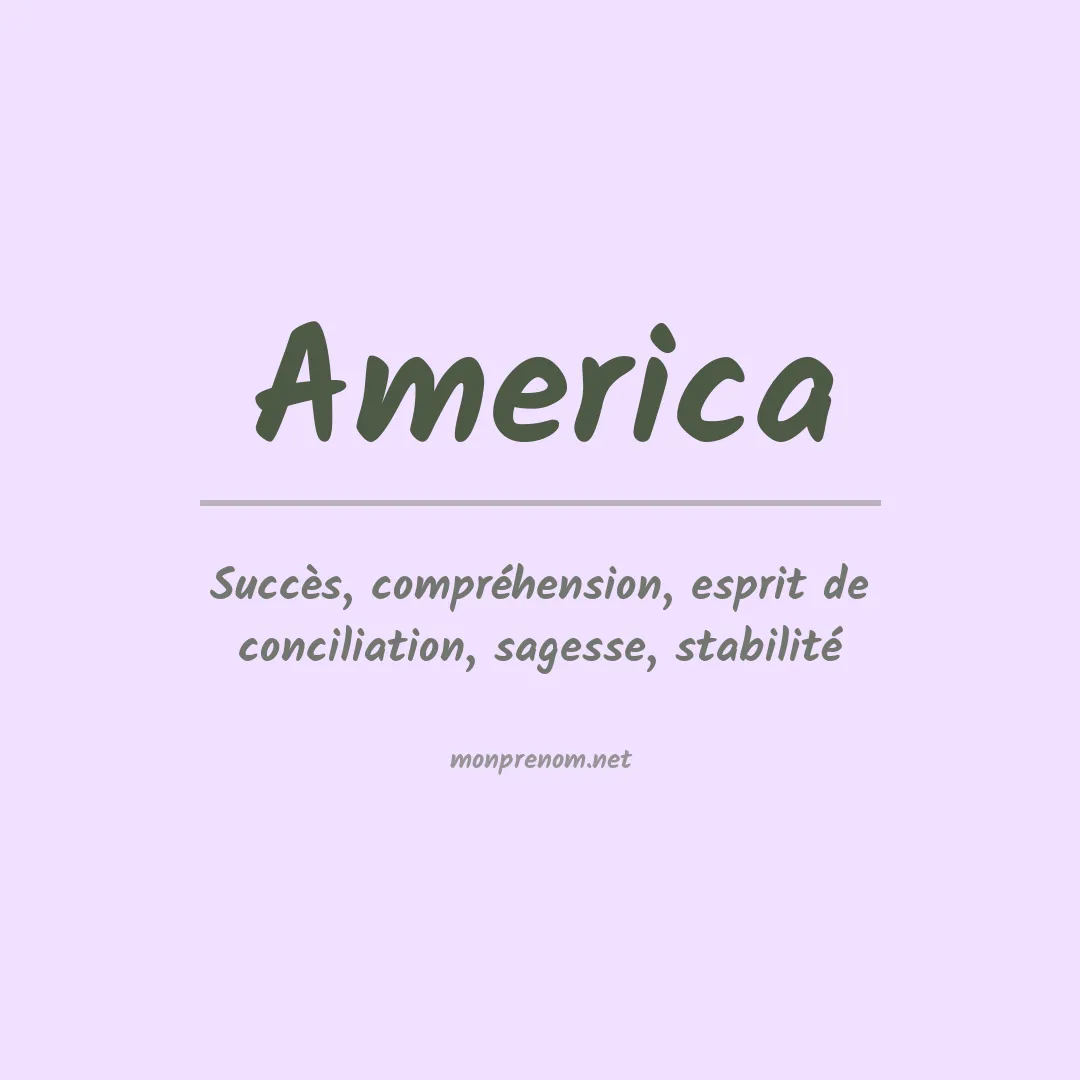Signification du prénom America