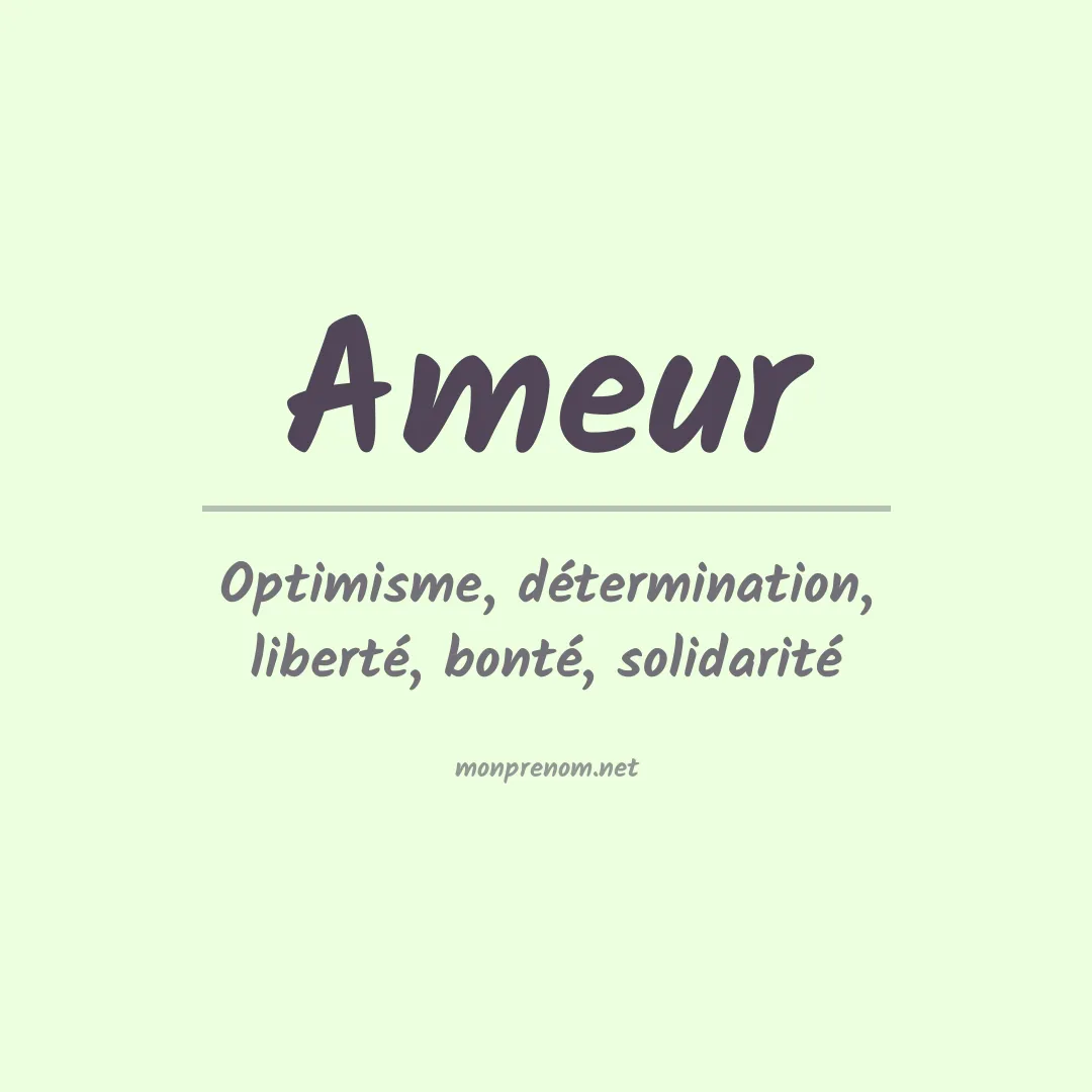 Signification du prénom Ameur