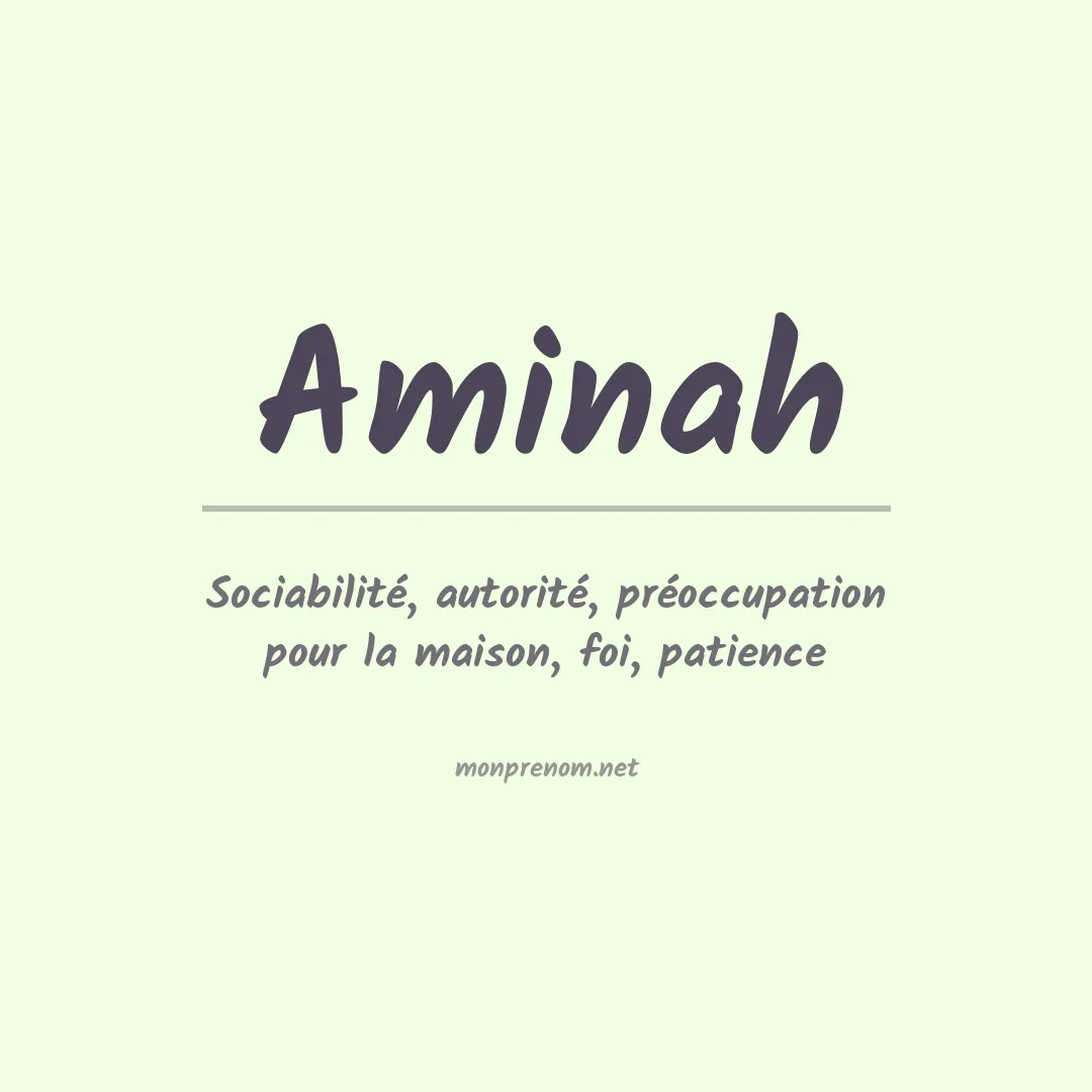 Signification du prénom Aminah