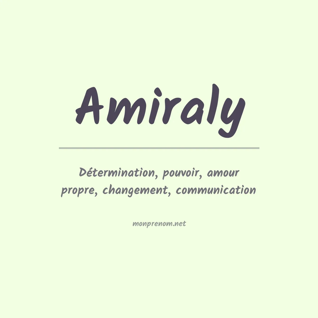 Signification du prénom Amiraly