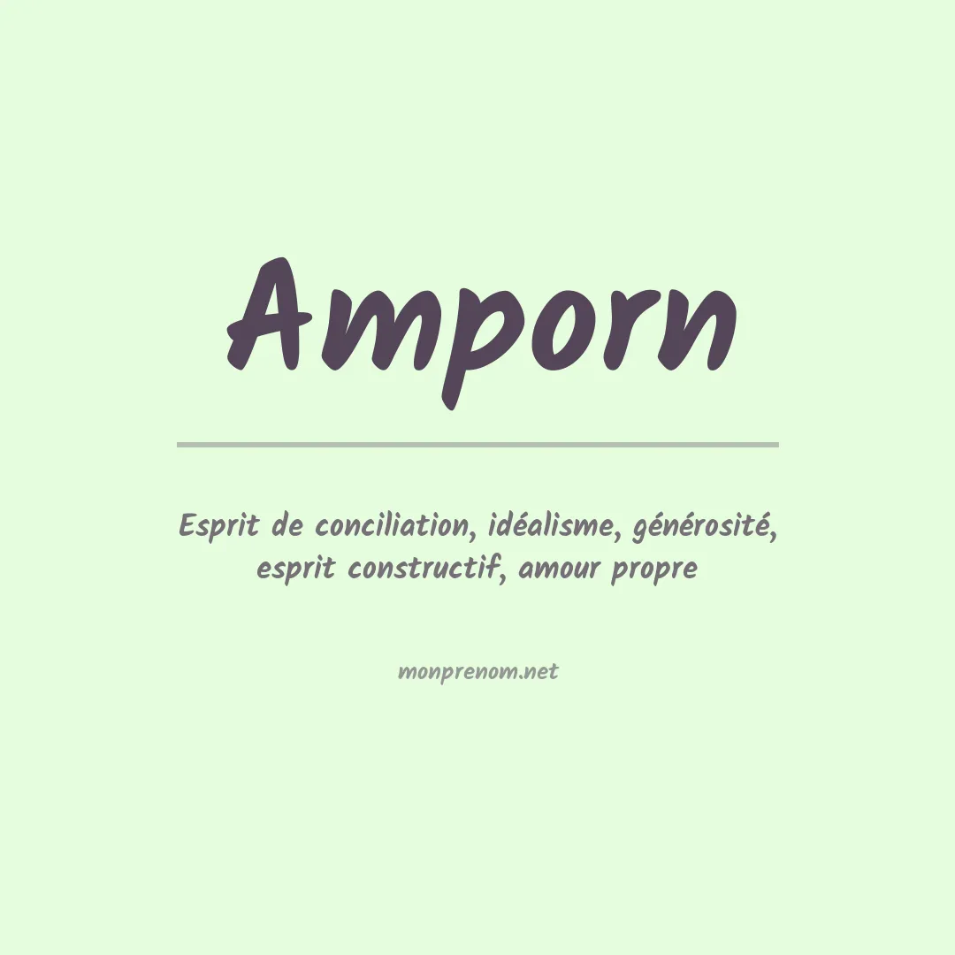 Signification du prénom Amporn