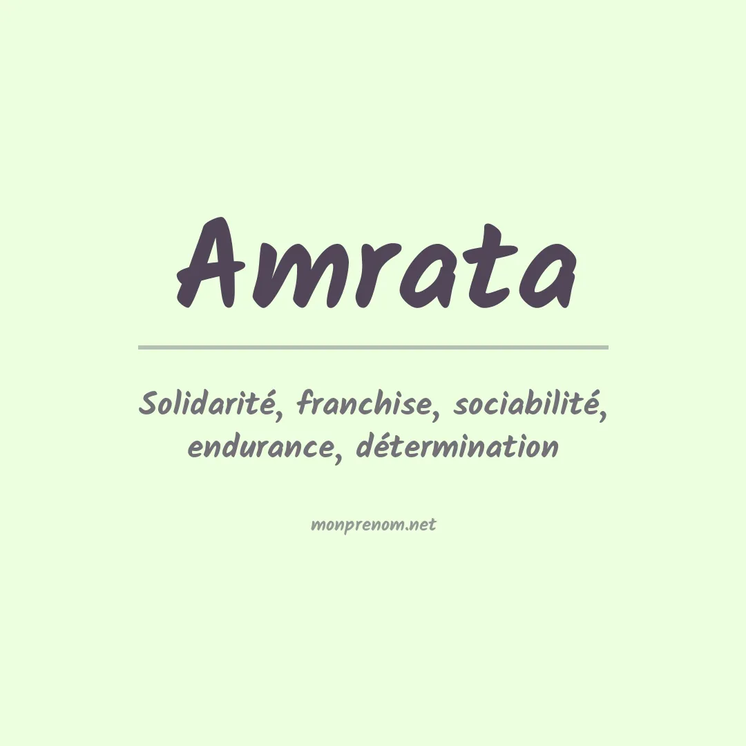 Signification du prénom Amrata