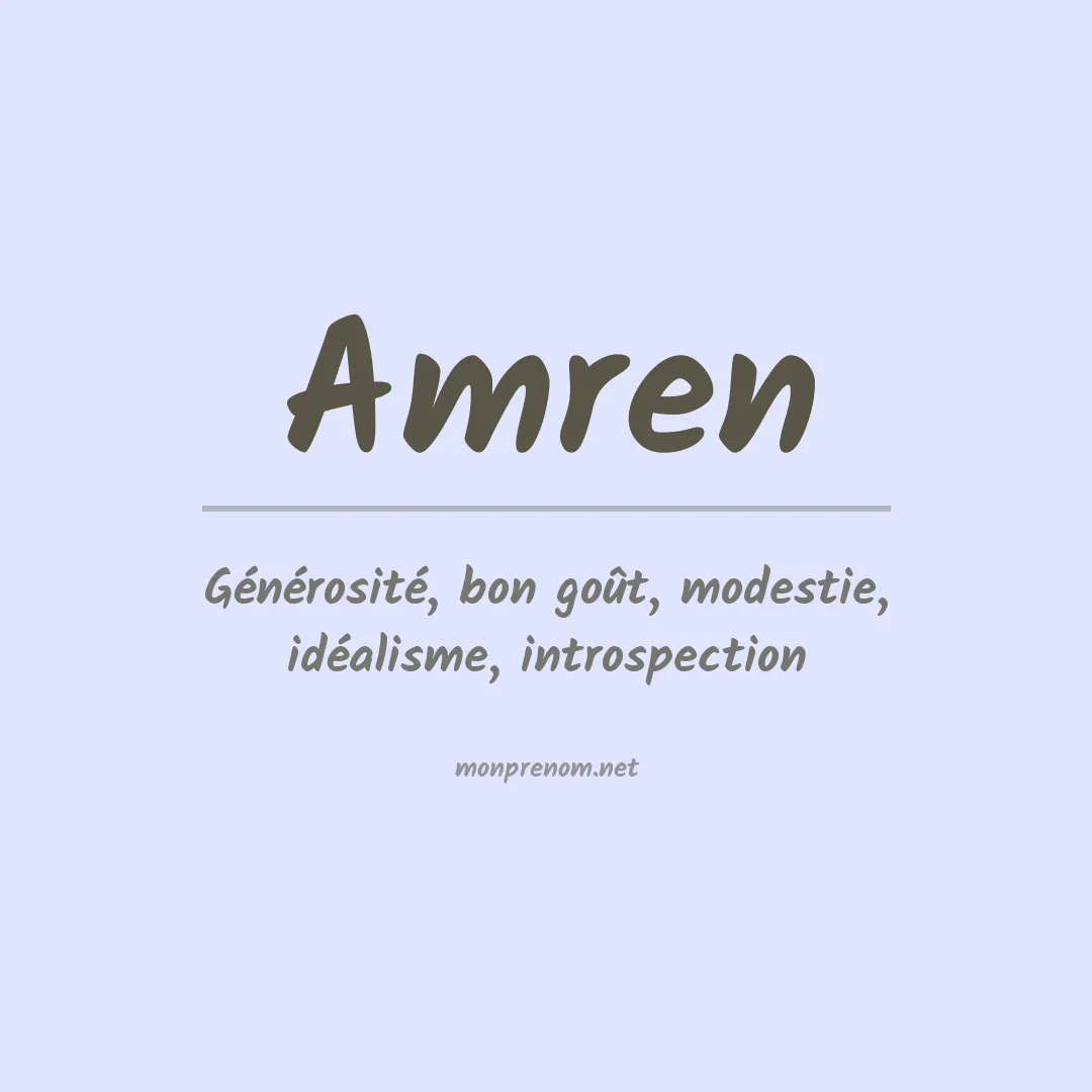 Signification du prénom Amren