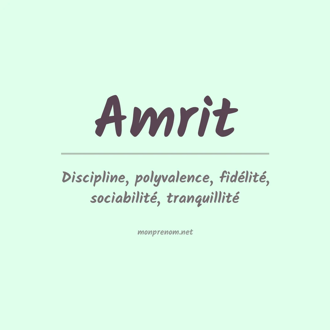 Signification du prénom Amrit