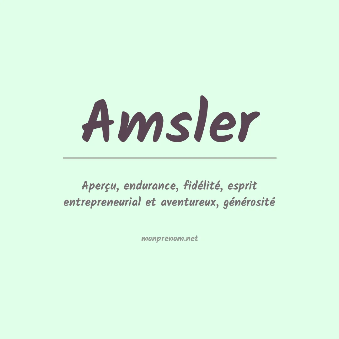Prénom Amsler