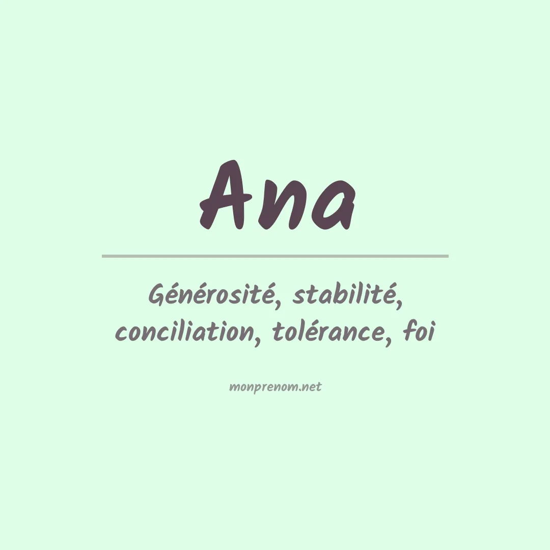 Signification du prénom Ana