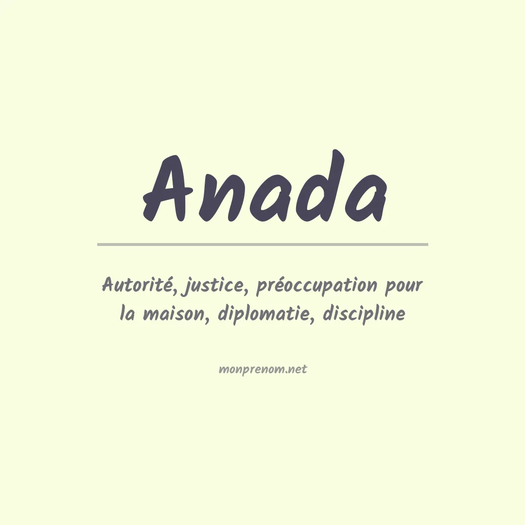 Signification du prénom Anada