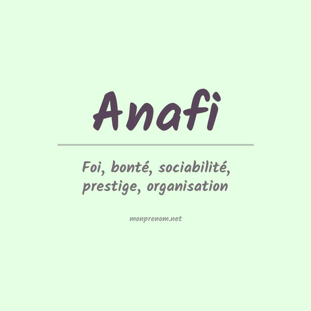 Signification du prénom Anafi
