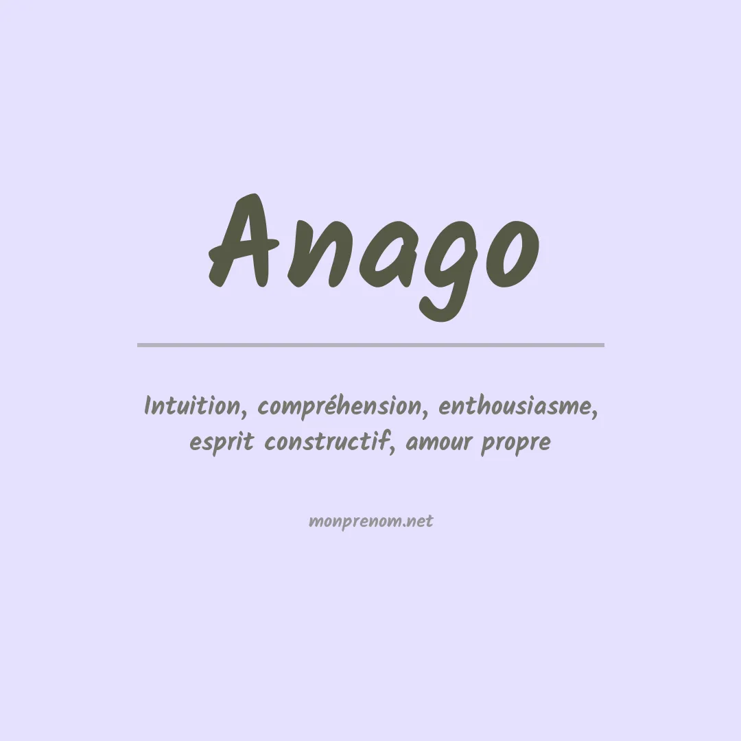 Signification du prénom Anago