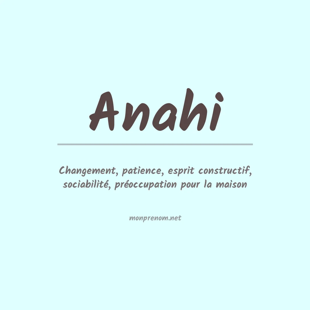 Prénom Anahi