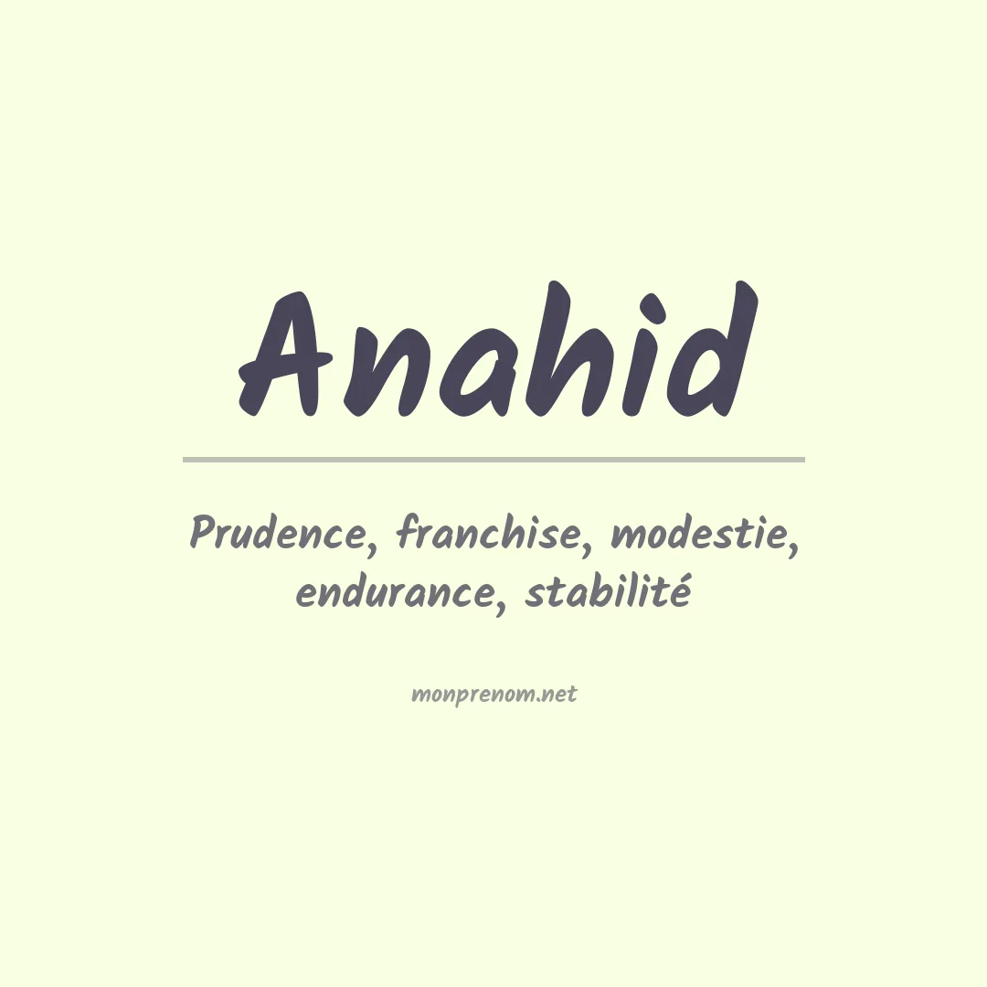 Signification du prénom Anahid