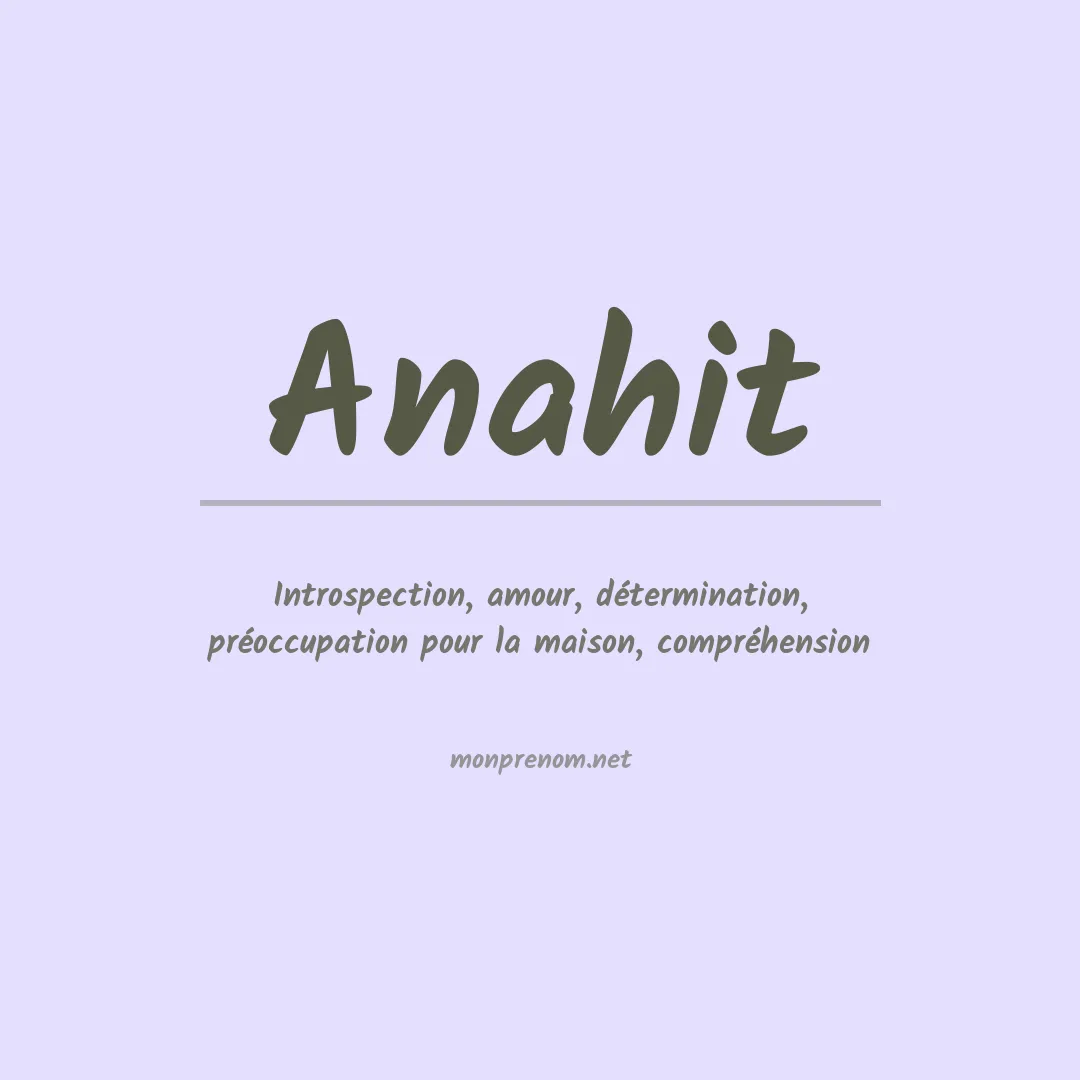 Signification du prénom Anahit